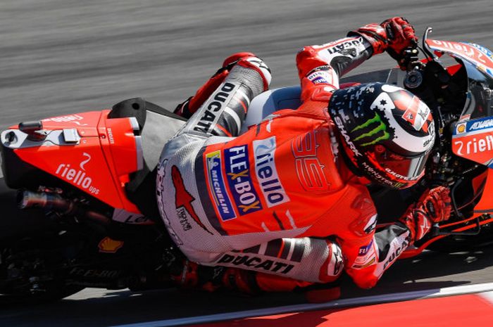 Jorge Lorenzo saat menjalani sesi latihan bebas MotoGP Rep Ceska di Automotodrom Brno, Rep Ceska, Jumat (3/8/2018).