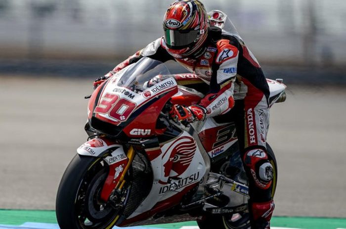 Pebalap LCR Honda, Takaaki Nakagami, saat tampil pada balapan MotoGP Thailand di Sirkuit Internasion