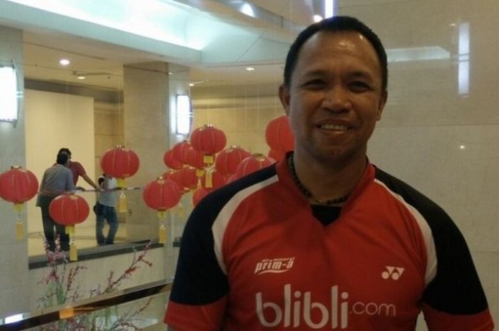 Pelatih nasional ganda campuran, Richard Mainaky berpose seusai acara pemberian penghargaan atlet berprestasi PB Djarum 2016 di Plaza Senayan, Jakarta, Rabu (25/1/2017).