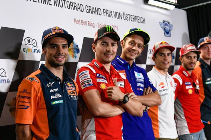 Pebalap MotoGP pada konferensi pers jelang GP Austria.