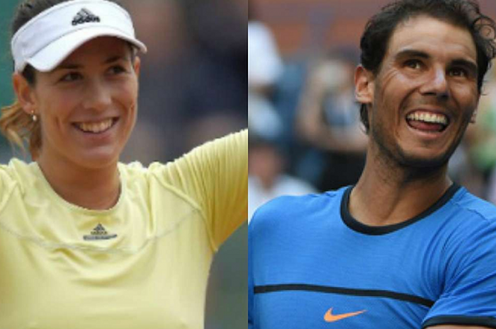 Petenis Spanyol, Garbine Muguruza (kiri) dan Rafael Nadal