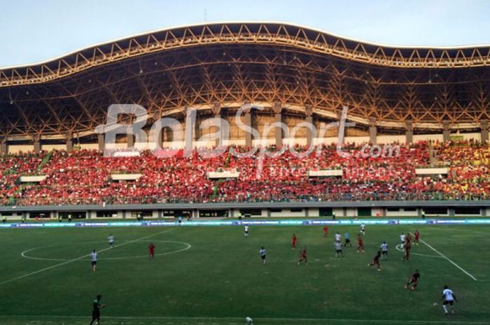 Laga Timnas Indonesia kontra Fiji di Stadion Patriot Candrabaga, Sabtu (2/9/2017) sore WIB