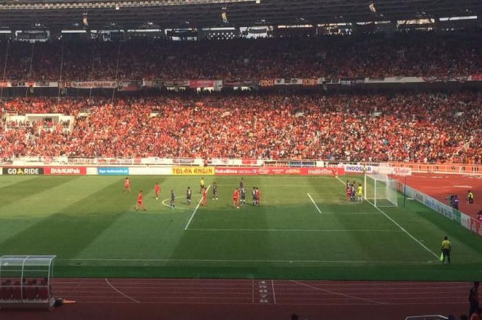 Suasana laga Persija kontra Persela pada laga tunda pekan ke-26 Liga 1 2018 di SUGBK, 20 November 2018. 