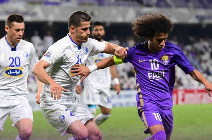 Salah satu momen pertandingan Liga Champions Asia babak penyisihan Grup D antara Al Ain kontra Esteghlal FC di Stadion Hazza bin Zayed, Uni Emirat Arab, pada Selasa, 6 Maret 2018.