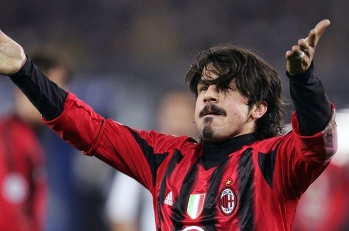 Gennaro Gattuso saat masih memperkuat AC Milan.