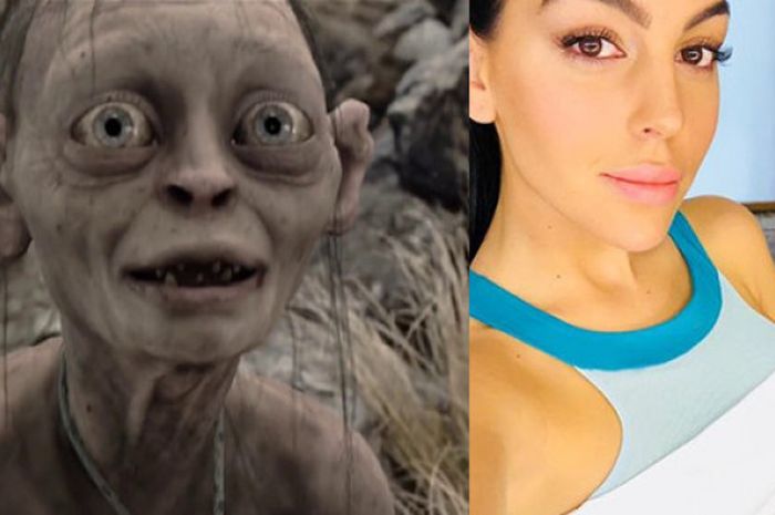 Gollum (kiri ) dan Georgina Rodriguez (kanan)