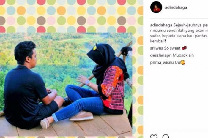 Atlet panahan Prima Wismu Wardhana dengan pacarnya