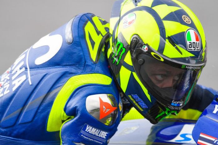 Pebalap Movistar Yamaha, Valentino Rossi, saat tampil pada balapan MotoGP Austria di Red Bull Ring, Minggu (12/8/2018).