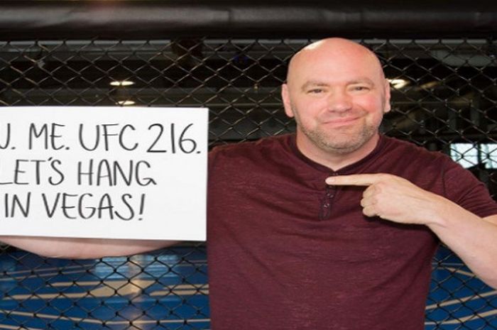 Presiden UFC, Dana White, saat mempromosikan ajang UFC 216 yang akan digelar di Las Vegas.