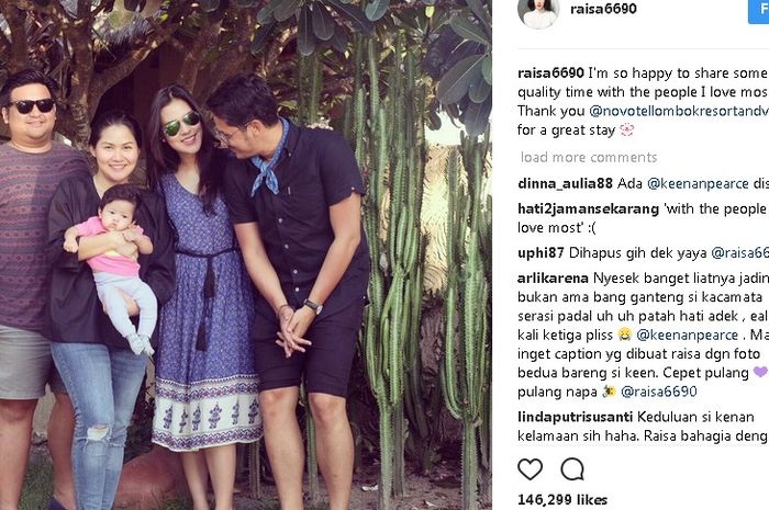  Menariknya, ada sebuah foto lama di instagram Raisa yang memerlihatkan kebersamaan Raisa dengan sang mantan, Keenan Pearce. 