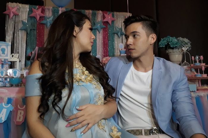 Stefan William dan Celine Evangelista menggelar acara Baby Shower alias 7 bulanan usia kandungan di Arion Swiss belhotel, Minggu (20/8/2017).