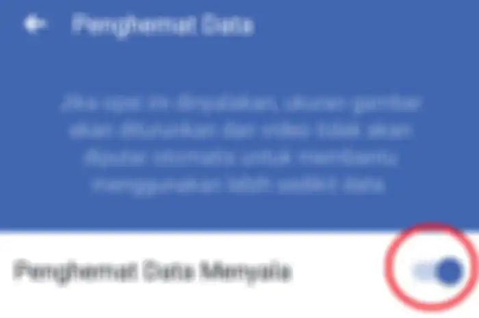 Aktifkan panel Penghemat Data Menyala