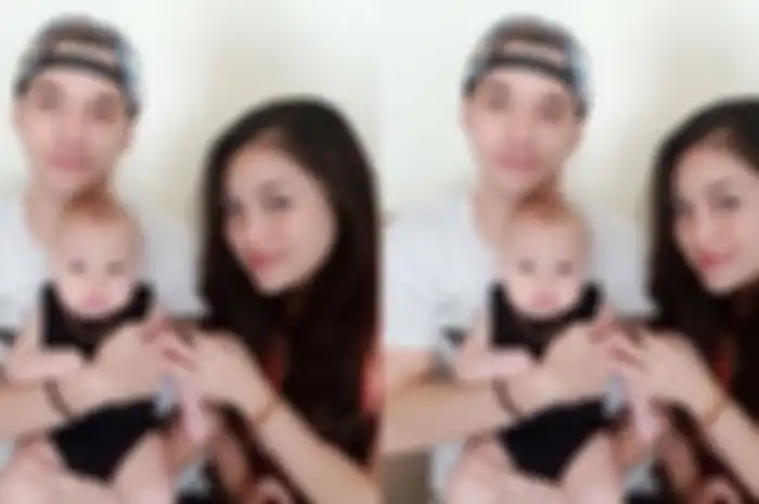 Celine Evangelista dan suaminya, Stefan William dan anak mereka, Lucio William.