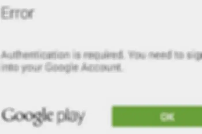 Google Play authentication is required