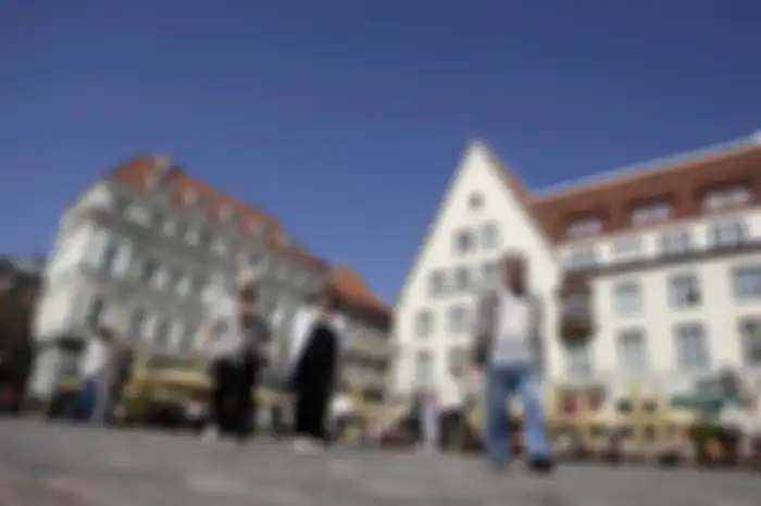 Potret pemandangan di kota Tallin, Estonia