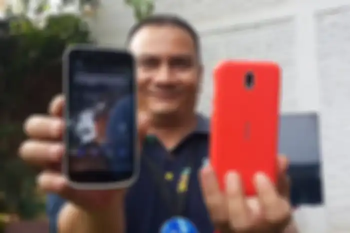 Nokia 1, produk terbaru HMD Global selaku pemegang merk smartphone Nokia saat peluncuran di Kota Mal