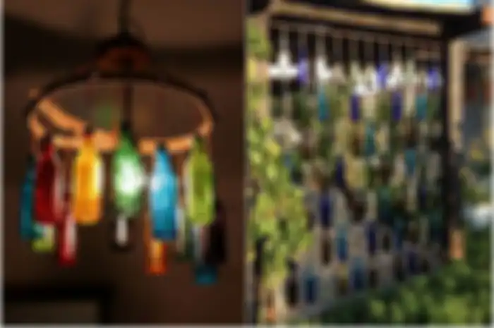 dekorasi rumah dari botol bekas