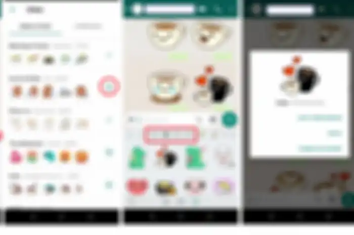 Cara mengunduh stiekr di WhatsApp, ketuk ikon tambah lalu unduh stiker yang dipilih. Semua koleksi s