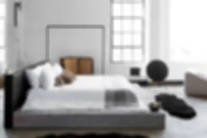 Ilustrasi penataan kamar tidur dnegan gaya modern minimalis.
