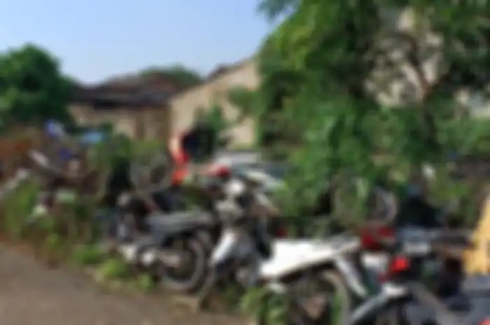 Motor hasil tilang yang berada di Teluk Pucung, Bekasi