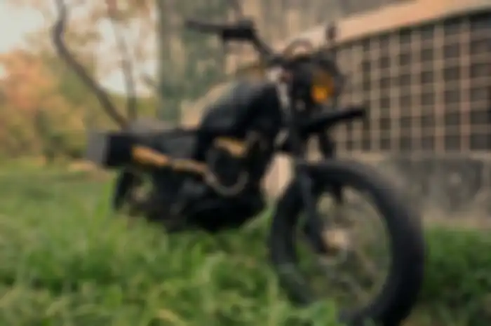 Peleknya juga diganti dengan model jari-jari biar cocok dengan tema scrambler
