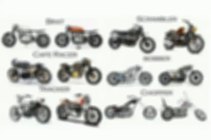 Cafe Racer, Brat Style, Tracker, Scrambler, Chopper dan Bobbers