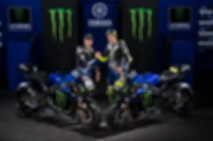 Valentino Rossi dan Maverick Vinales launching tim Monster Energy Yamaha MotoGP di Jakarta, (4/2/2019)