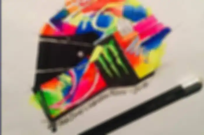 Begini desain awal helm baru Valentino Rossi