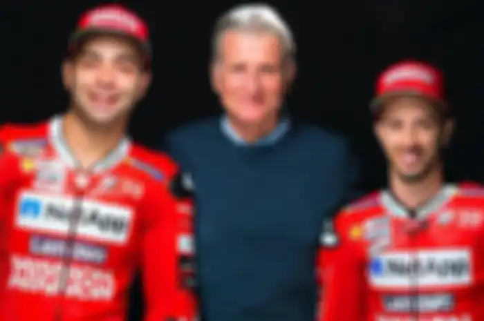 Paolo Ciabatti, Direktur Sport Ducati diapit Danilo Petrucci dan Andrea Dovizioso