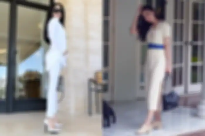 Syahrini VS Luna Maya Dalam Balutan Pakaian yang Mirip – Setelan Putih Syahrini vs Putih Gading Luna Maya