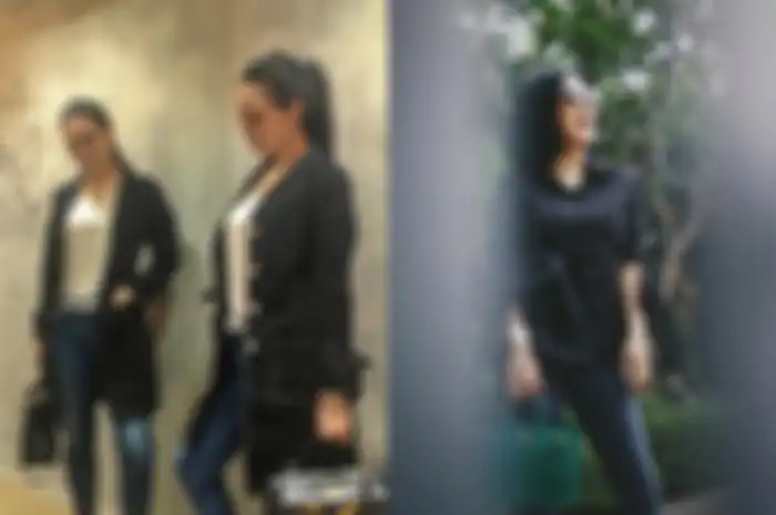Syahrini VS Luna Maya Dalam Balutan Pakaian yang Mirip – Setelan Kemeja Pita dan Jeans