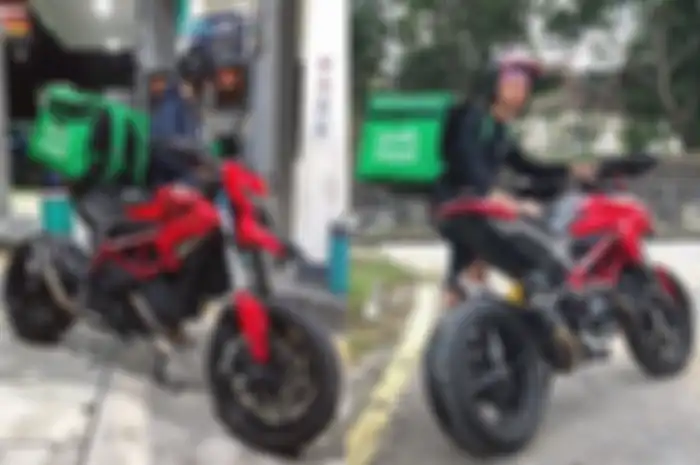 Herry Sevani jadi driver ojek online pakai Ducati Hypermotard 821