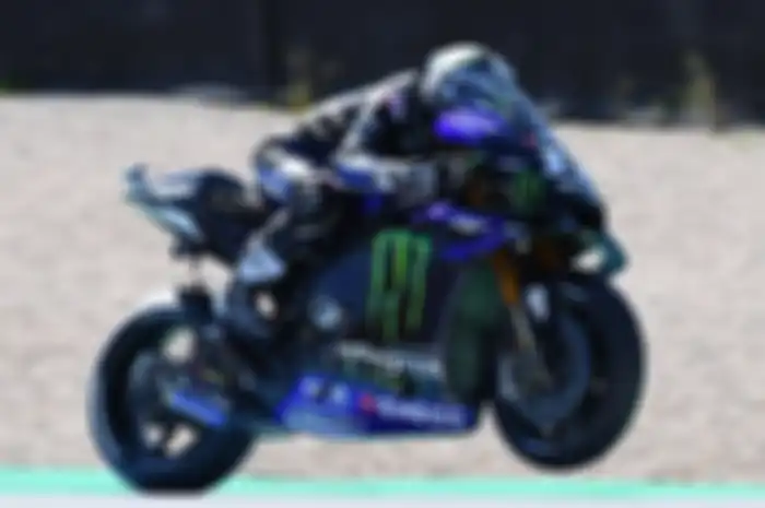 Aksi pembalap Monster Energy Yamaha, Maverick Vinales pada MotoGP Belanda 2019, Minggu (30/6/2019)