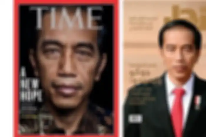 Presiden Joko Widodo menghiasi sampul majalah internasional, TIME (kiri) dan Arrajol (kanan). 