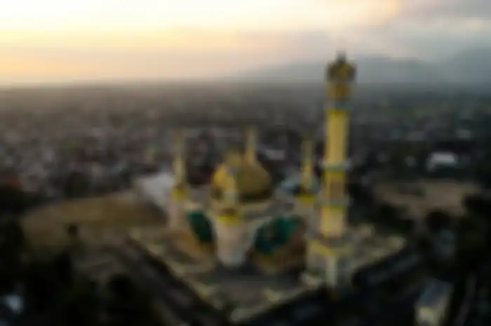 Lanskap Masjid Hubbul Wathan atau Islamic Center Lombok, Mataram, NTB, Jumat (2/8/2019). Pulau ini dijuluki dengan pulau seribu masjid.
