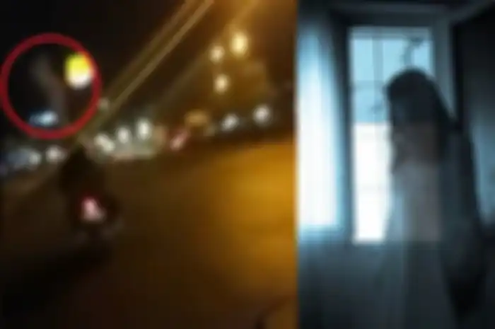 Viral Penampakan Pocong Nangkring di Atas Pengendara Motor yang Terekam Kamera di Jalanan Jawa Barat
