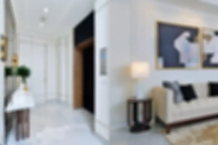 Apartemen dengan Sentuhan Kontemporer yang Segar - ruang tamu