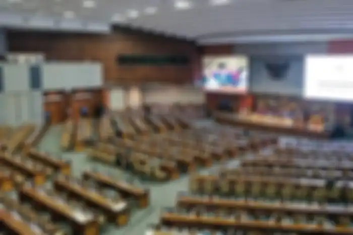 Suasana ruang Rapat Paripurna DPR, di Kompleks Parlemen, Senayan, Jakarta, Kamis (22/8/2019)