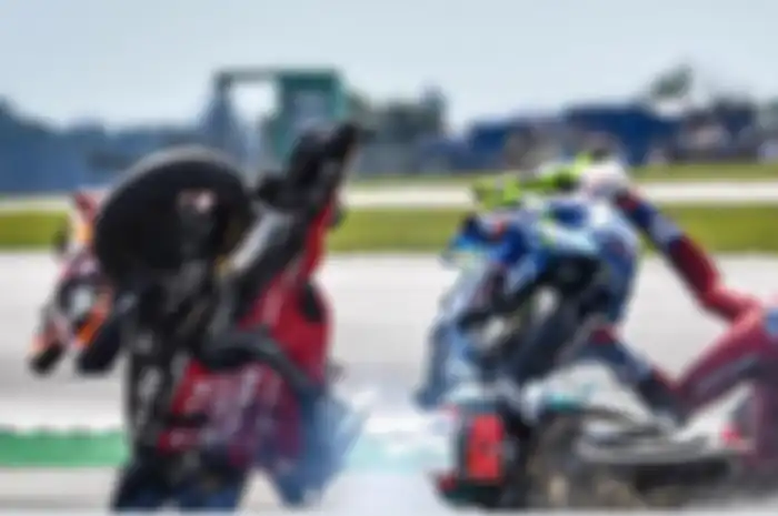 Quartararo sebut Alex Rins jadi penyebab  kecelakaan dengan Andrea Dovizioso di MotoGP Inggris 2019.