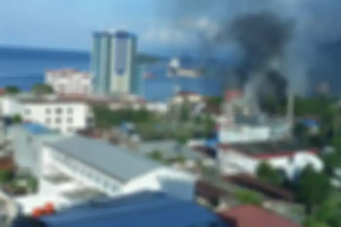 Situasi di Jl. Ahmad Yani, Kota Jayapura, Papua, pada Jumat (23/08/2019) siang.