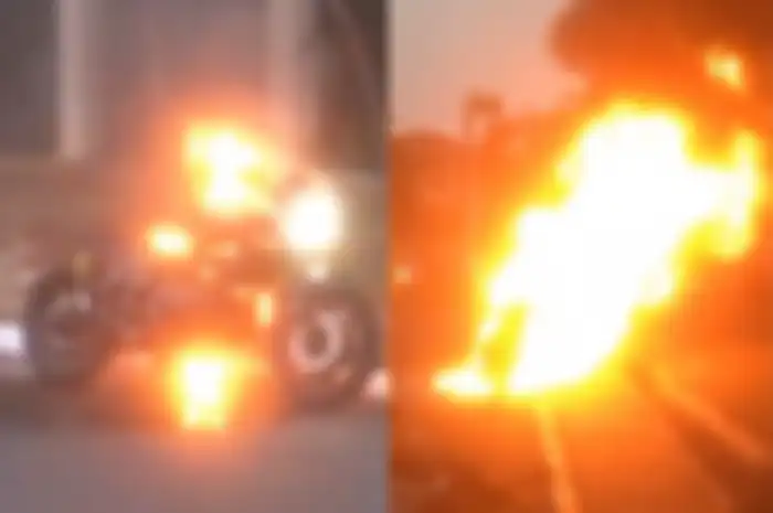 Ilustrasi motor terbakar