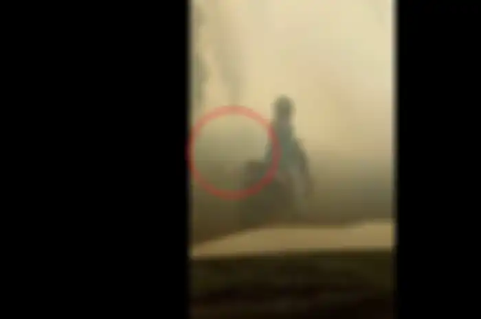 Seorang pemotor menabrak pohon sawit, karena pandangan terbatas akibat kabut asap