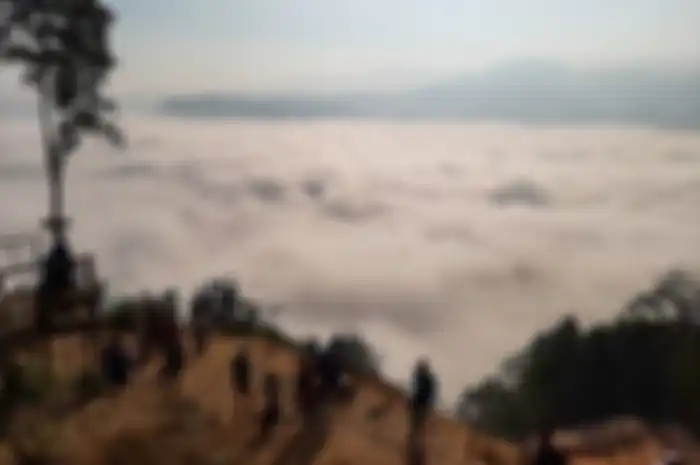 Pesona Negeri di Atas Awan di Desa Citorek Kidul, Kecamatan Cibeber, Kabupaten Lebak, Banten, Minggu (15/9/2019).(