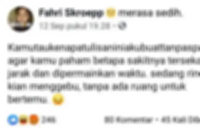 Postingan romantis ala Fahri Skroepp
