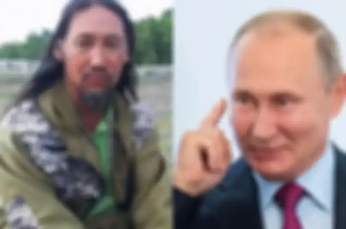 (kiri) Alexander Gabyshev sang dukun (kanan) Presiden Rusia, Vladimir Putin