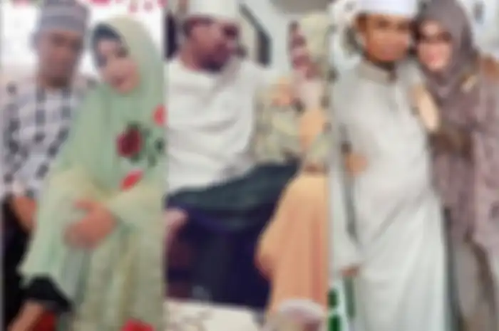 Lora Fadil dengan istri pertama, ke dua dan ke tiga