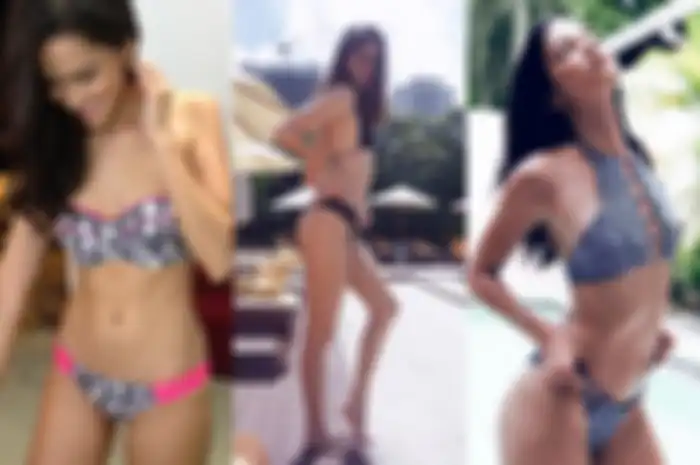 Juria Hartmans pamer tubuh langsing dengan berbagai model bikini