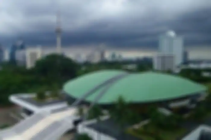 Pemandangan Kompleks Gedung DPR/MPR di Senayan, Jakarta. 