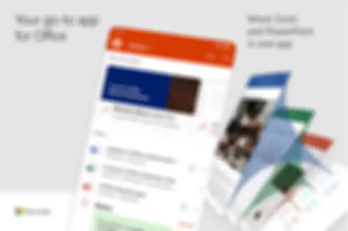 Aplikasi Microsoft Word, Excel, dan Powerpoint pada smartphone.