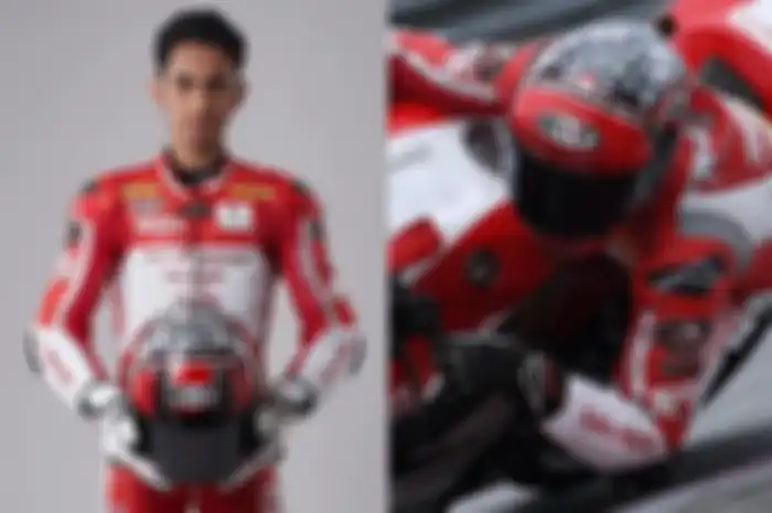 Andi GIlang pembalap Moto2 Indonesia menggunakan helm KYT 
